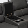 Baxton Studio Amaris Grey 5-Piece Power Reclining Sectional Sofa with USB Ports 141-7895